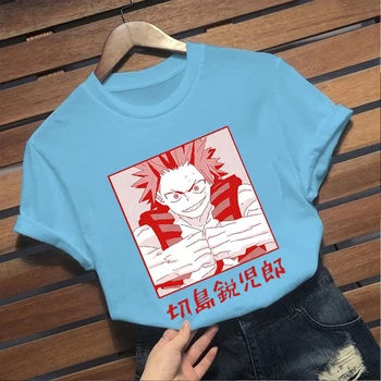 Harajuku Moj Junak Univerzami Unisex T-shirt Japonski Anime Kirishima Eijirou Natisnjeni Moške Tees Ulične Priložnostne Vrhovi