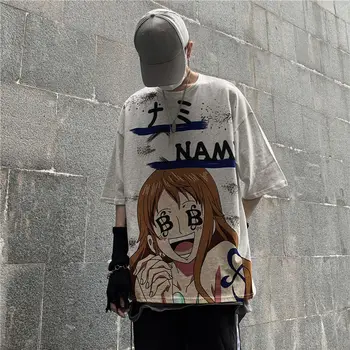 Harajuku tshirts estetske risanka natisnjeni vrhovi poletje kratka sleeved hip hop high street majica s kratkimi rokavi ženske moški letnik vrhovi oversize