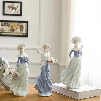 HAUSBAY Visoko Kakovostni Kip Keramični Boginja Figurice Doma Dekor Obrti Soba Poroko Obrt Ornament Porcelana Z0510