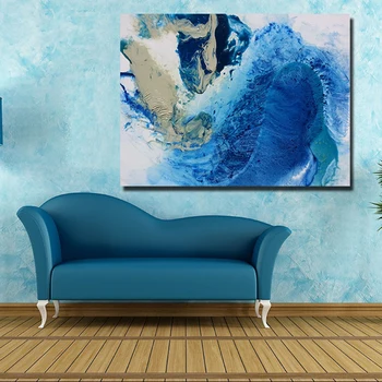 HDARTISAN Povzetek Platno Umetnosti Oljna slika, Modra povzetek Stenske Slike Za Dnevni Sobi Doma Dekor brez okvirjev