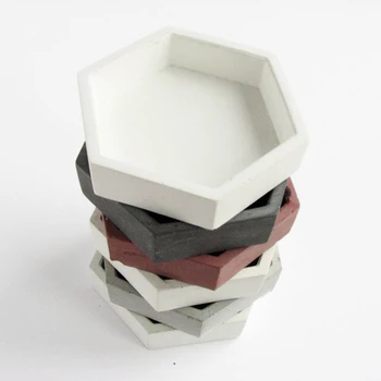 Heksagonalna cementa vaza silikonsko plesni škatla za shranjevanje strelov kombinacija pladenj plesni nakit polje obroč nosilec silikonsko plesni