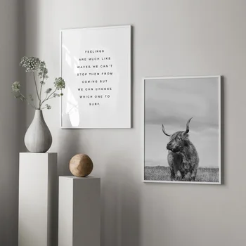 Highland Goveda Agave Ponudbe Nordijska Plakatov In Fotografij Wall Art Platno Slikarstvo Živali Stenske Slike Za Dnevni Sobi Doma Dekor