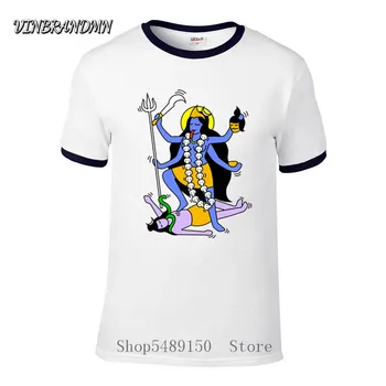Hindujska Boginja Indija Bog Kali T-Shirt Hombre Budistični Najboljše Darilo Ganesha Natisniti Moda Moških Novost T Shirt Ustvarjalne Klasičnih Tshirt