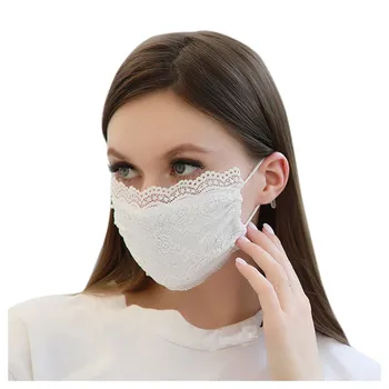 Hitra Dostava 4Pcs Moda za Ženske Pearl Čipke za Večkratno uporabo Dihanje Varno Zaščito Masko Facemaske Cubrebocas Trakov 2021