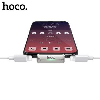 HOCO 2v1 Avdio Kabel Hitro Polnjenje Audio Converter Glasbe Adapter za iPhone 11 Max Pro XS Max XR X 8 ter Podpora MIC Kliče