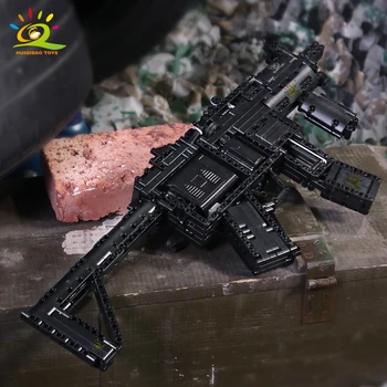 HUIQIBAO 783+KOS MP5 Model Signal Pištolo gradniki Nastavite DIY Streljanje Igre Električni Tehnične Opeke Mesto Igrače Za Otroke