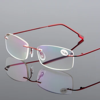 Iboode Ultralahkih Rimless Obravnavi Očala Moški Ženske Anti Modra Svetloba Računalnik Očala za Presbyopia +1.0 1.5 2.0 2.5 3.0 3.5 4.0