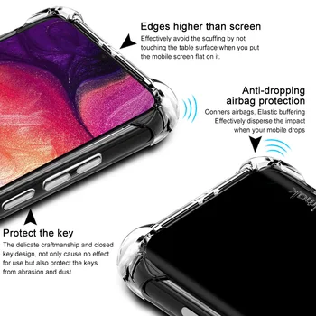 Imak Primeru, zračna Blazina Shockproof Zadnji Pokrovček za Samsung Galaxy A70 Mehki Silikonski Pokrov Mat Črna