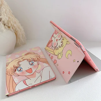 INS 9.7 10.2 10.5 11 inch Risanka Srčkan Sailor Moon Mehko Tablični Primeru Za iPad Zraka 1 2 3 Mini 4 5 Pro 2017 2018 2019 2020 Pokrov