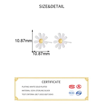 INZATT Pravi 925 Sterling Srebro Minimalističen Cvet Stud Uhani Za Modno Žensko Stranka Klasičnih Fine Nakit 2020 Dodatki