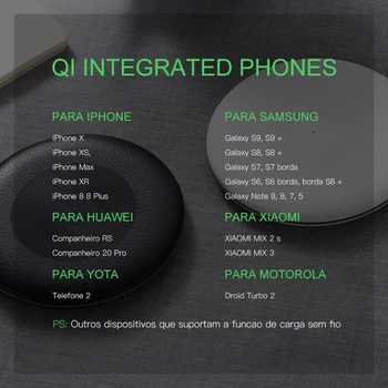 IONCT Qi Brezžični Polnilnik za iPhone X XR XS Max 8 Hitro Polnjenje prek kabla USB tipke za Samsung S8 S9 Opomba 9 telefon Xiaomi wirless polnilnik