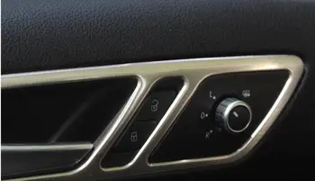 Iz nerjavečega Jekla Armrest Plošča Pokrov Dekoracijo 4pcs/veliko Za Volkswagen MK6 Za leto 2012 2013 Deli