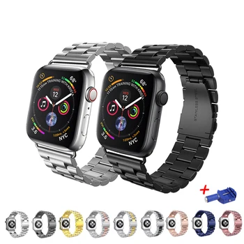 Iz nerjavečega jekla, trak za apple watch band 44 mm iwatch band 42mm 40 mm correa 38 mm Watchband Povezavo zapestnica kovinski zapestje 4 3 2 1