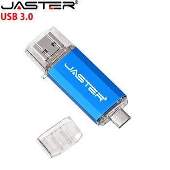 JASTER Novo 3 V 1 OTG (Android in USB & Type_C) USB 3.0 pomnilniški ključek Kovinski Meri Pen Drive 32GB 64GB 8GB 16GB 4GB Poročna Darila