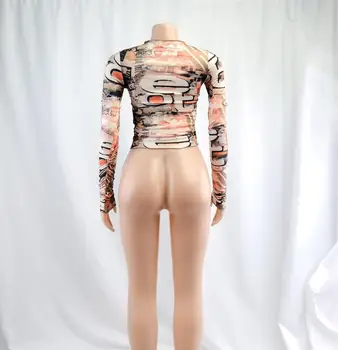 Jeseni Zložene izrežemo Luknjo Osnovne Tees Seksi Ženska Gotska Ulica Moda Grafični Y2K Crop Tops Dolg Rokav Priložnostne tshirt Ženske