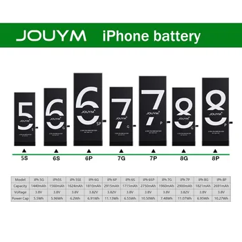 JOUYM Mobilni Telefon Baterije za iPhone 6S 6 7 8 Plus 5S 5 SE 6plus Zamenjava Bateria za iPhone6 iPhone7 iphone5s + Brezplačna Orodja