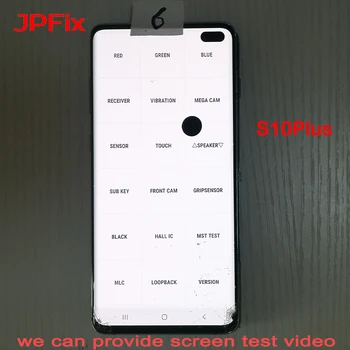 JPFix Super AMOLED Za Samsung S10 G973 S10 Plus G975 LCD Zaslon na Dotik Počeno Steklo Z Okvirjem