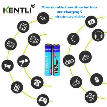 KENTLI 4pcs nizke self razrešnice 1,5 v 1180mWh AAA litij-li-ionska baterija za polnjenje +4channels smart litij-polnilnik