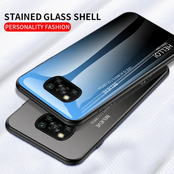 KEYSION Barvne Risbe Gradacija Primeru Za Xiaomi POCO X3 NFC Organska Stekla Mehko Rob TPU Telefon Kritje Za POCO X3 NFC