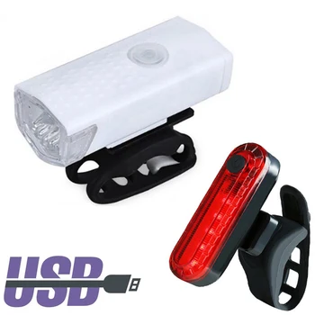 Kombinacija Kolo Luči LED USB Polnilne Kolesarske Luči, Prednji Žarometi + Zadaj Luč Kolesarjenje Svetlobo Kolo Accessorie