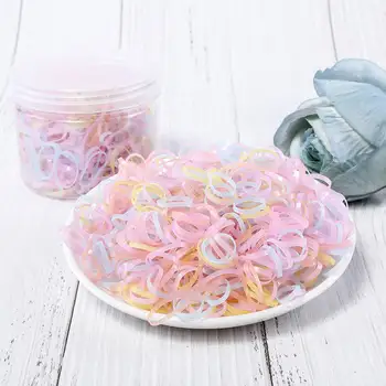 Korejski 1000pcs Candy Barve Dekle Pokrivala za Lase Obroč Vrvi Čop, Držalo za Enkratno uporabo Elastični Las Trak za Dekleta, Lase Pribor