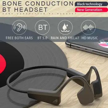 Kostno Prevodnost Slušalke Bluetooth Brezžične Nepremočljiva Udobno Nositi Odprto Uho Kavelj Lahka Teža Roke-prost Športne Slušalke