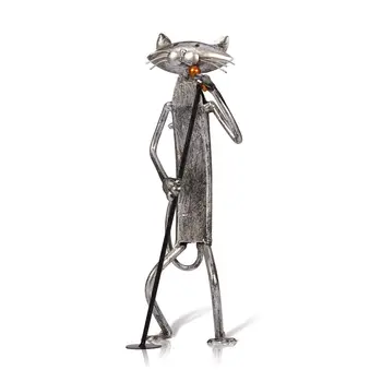 Kovinski Figur pop Igra Kitaro, Saksofon Petje Mačka Figur Oprema Izdelki Obrti Darilo Za Dekoracijo Doma