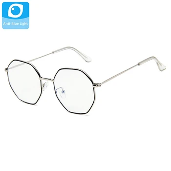 Kovinski Okvir Ženski Anti Modra Svetloba Očala Moških Očala Ženske Retro Oči Očala Clear Leče Očala Okular Unisex Odtenki Moški