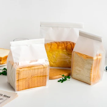 Kruh Toast Vrečke Pakiranje Prosojno Okno Bombaž Papir Samozaposlene Zapiranje Candy Bag Curling Žice Tesnjenje Kruh Toast Peko Vrečko