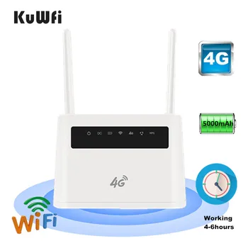 KuWFi 4G Wifi Usmerjevalnik 5000mAh 4G LTE Mobilna Wifi Hotspot Odklenjena Globalni FDD/TDD LTE Sim Kartico, Usmerjevalnik 4 Lan Vmesnik do 32users