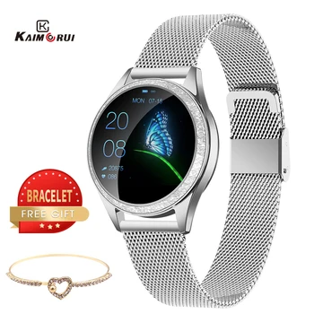 KW20 Ženske Pametno Gledati Srčni utrip IP68 Vodotesen Pedometer Bluetooth Smartwatch Ženska Fitnes Zapestnica za Huawei Android, IOS