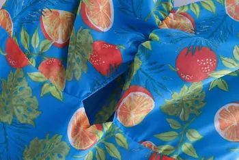 Lanbaiyijia Novo Boemski Stil Globoko V-Neck Cvetlični Oranžna Tiskanja: Špageti Trak Obleko brez Rokavov Modre ženske obleke poletne obleke