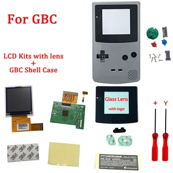 LCD Kompleti z lupino za GBC visoko svetlost LCD in novo lupino primeru za Gameboy Color , GBC LCD zaslon z ohišjem lupini primeru