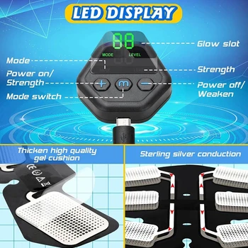 LCD Mišični Stimulator Oblikovanje Telesa Mišice Trener Fitnes Oprema Izgubo Teže Moč Trebušne Usposabljanje Električna Abs USB Varno