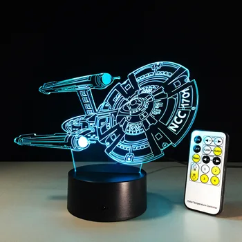 LED 3D Lučka Ustvarjalne Noč svetlobe baby 7 Sprememba Barve Fox Akril Remote Touch Stikalo USB ali AAA*3 baterije Osebno Darilo