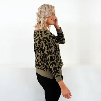 Leopard hoodies, womens 2019 pulover ženske jopice 2019 pomlad jesen priložnostne dolg rokav vrhovi o-izrez ženska majica