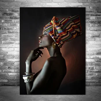 Lepa Črna Ženske Oljnih Slik Tisk Na Platno Portret Afriške Wall Art Tiskanje Plakatov In Fotografij Stenske Slike Cuadros