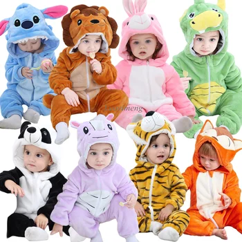 Lepe Risanke Flanela Kigurumi Otroške Igralne Obleke Baby Fantje Dekleta Živali Romper Inflant Šiv Kostume Zajec Lev Sleepwear Cosplay