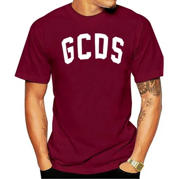 Logotip blagovne znamke GCDS Sijaj T-shirt Mens Kratek Rokav Bombaž Vrhovi Črni Moški Ženske Risanka Priložnostne O-vratu