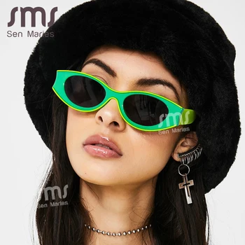 Luksuzne blagovne Znamke Oblikovalec Ovalne sončna Očala Ženske 2020 Visoke Kakovosti Kvadratnih sončna Očala Moške Gotike Očala Letnik Oculos Feminino UV400