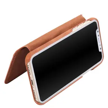 Luksuzni Usnja Flip Case Za iPhone Xs Max Xr X Denarnica Reža za Kartico Imetnik Stojalo ovitek za iPhone 8 7 6 6s Plus Telefon Coque