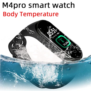 M4pro Telesne Temperature Pametno Gledati Moški Ženske SmartBracelet Šport Fitnes Tracker Elektronika Budilka Smartwach android, ios
