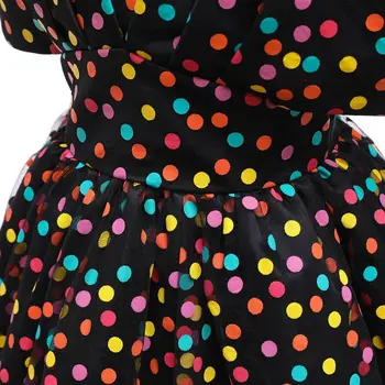 Malčka Dekleta Obleko Otroci Obleke za Dekleta Retro Polka Dot Princesa Obleko Dekle Stranka Elegantno Obrabe Vestido Infantil Otroci Oblačila