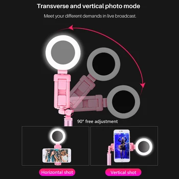 MAMEN Bluetooth Selfie Palico Stojalo Z Obročem Svetlobe žarnice Lepoto Prenosni Izpolnite Video Razsvetljavo Pametni telefon Za iPhone 11 Max Pro xs