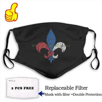 Maska Fleurs De Lis francosko Zastavo, Simbol Proti Prahu s filter za moške, ženske, otroci dekle, fant teens Stroj črne maske