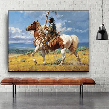 Materni Indijski Konja, ki Slika Abstraktne Oljna slika na Platnu Cuadros Plakatov in Fotografij Stenskih slikah, za dnevno sobo