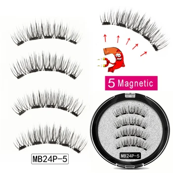 MB 5 magneti, Magnetni trepalnice z Mink eyelashe naravno dolge umetne trepalnice aplikator umetno cils magnetique razširitev MB22P