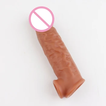 Mehke Silikonske Večkratno Uporabo Penis Rokav Podaljšek, Moški Petelin Povečavo Kondomi Pri Moških Dildo Ojačevalec Zamudo Izliv Z Box