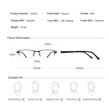 MERRYS DESIGN Moških Titanove Zlitine Okvir Očal TR90 Noge Poslovnih Kratkovidnost Recept Očala Optični Okvir S2223