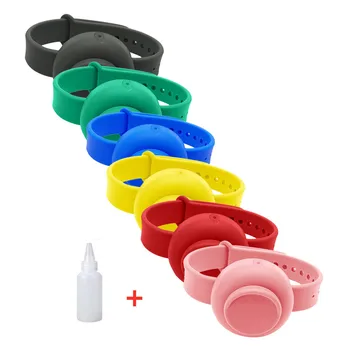 Mešane barve 6PC silikonski hand sanitizer ročno pranje gela alkohola izdajanje zapestnica pašček za zapestje reloj dispensador de gel 40*